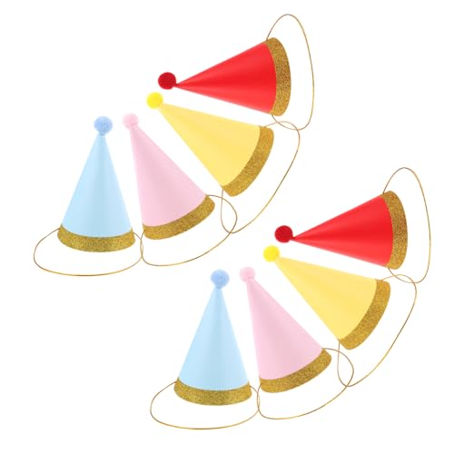 WEKAMOS 8 Stück Teiliges Bunter Papier Geburtshüte für Hunde und Katzen mit Pom Poms Lustige Partyhüte für Erwachsene und Haustiere bei Feierlichkeiten WEKAMOS 8 Stück Teiliges Bunter Papier Geburtshüte für Hunde und Katzen mit Pom Poms Lustige Partyhüte für Erwachsene und Haustiere bei Feierlichkeiten von WEKAMOS