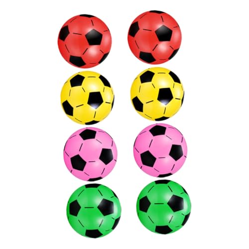 WEKAMOS 8 Stück Teiliges Fußball Aufblasbar Robustes Kunststoffmaterial Farbenfrohe Bälle für Drinnen und Draußen Unisex Sportspielzeug für Jungen und Mädchen Zufällige Zufällige Farbe von WEKAMOS