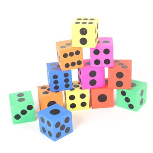 WEKAMOS 8 Stück Teiliges Große Farbige Eva Schaumwürfel Leichte Spielwürfel für Lernspiele Matheunterricht Partyaktivitäten Sicher für Vielseitig für Innen und Außenbereich von WEKAMOS