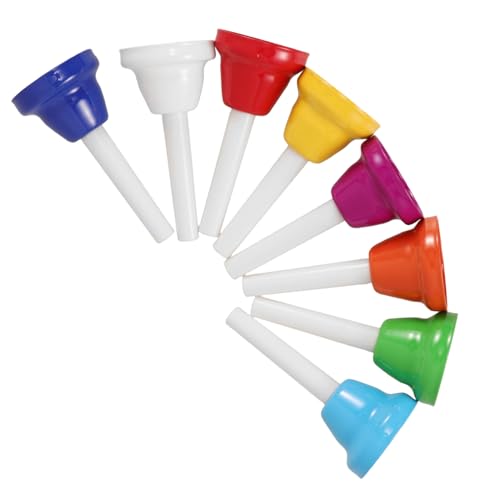 WEKAMOS 8 Stück Teiliges Handglocken Set Noten Buntes Percussion Instrument aus Metall für Musikspielzeug Kindergarten Schule Familienaktivität von WEKAMOS