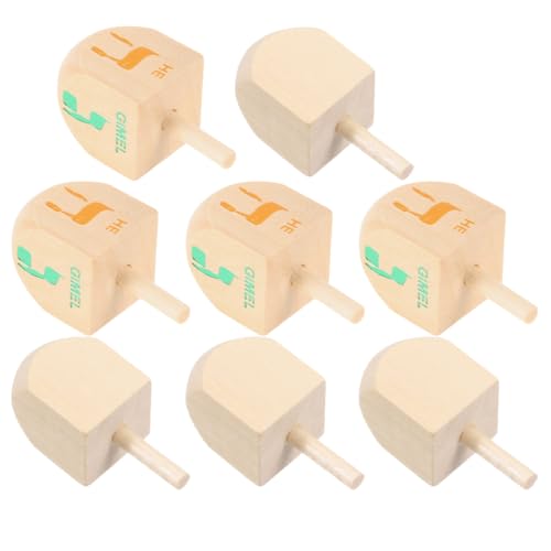 WEKAMOS 8 Stück Teiliges Hanukkah Holzspielzeug Bunte Buchstaben Kinderfreundlich Pädagogisches zur Motorischer Fähigkeiten Stressabbauend für Chanukka Party von WEKAMOS