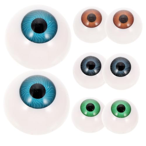 WEKAMOS 8 Stück Teiliges Hohler Bunter Puppen Augen Realistische Halloween Deko Langlebige DIY Horror Requisiten Leuchtende Augen für Masken und Zufällige Farbe von WEKAMOS