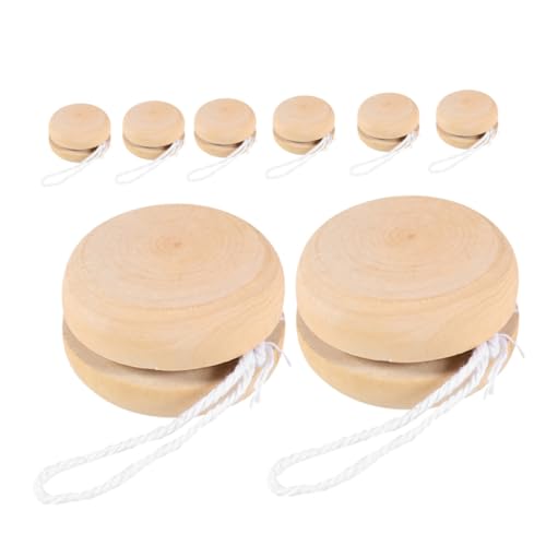 WEKAMOS 8 Stück Teiliges Kleine Holz yo yo bälle zum Bemalen Natürliche DIY spielzeugkugeln für Sichere Holzmaterialien Langlebig und Handgefertigt als und Dekoration von WEKAMOS