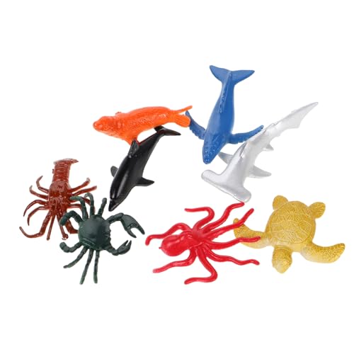 WEKAMOS 8 Stück Teiliges Meerestiere Figuren Lernspielzeug Realistische Meeres Tier Modelle Pädagogisch Geeignet für Geburtstagsgeschenk Kreative Bastelsets von WEKAMOS