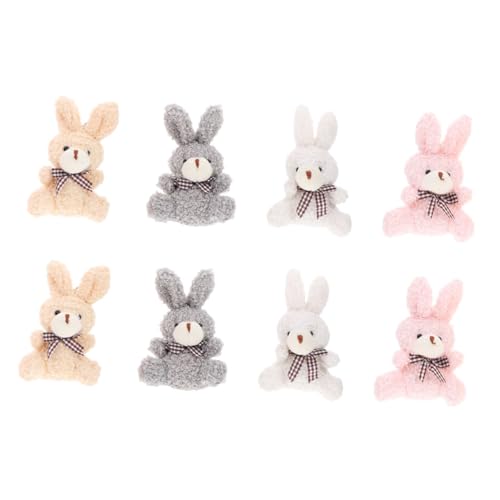WEKAMOS 8 Stück Teiliges Plüsch hasen Schlüsselanhänger Weiche Mini Kaninchen in Weiß Braun Süße Bunny Bag Charms für Ostern Geburtstage Partydeko Tragbare Häschen Anhänger von WEKAMOS