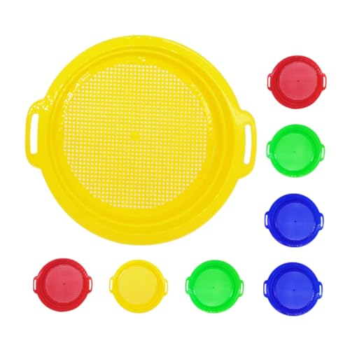 WEKAMOS 8-teiliges Set Strandspielzeug Strandsichter Sandsieb Für Strand Strandsandsifter Sandsieb Für Den Strand Sandsieb-Set Strandsandsiebe Kleines Sieb Plastik von WEKAMOS