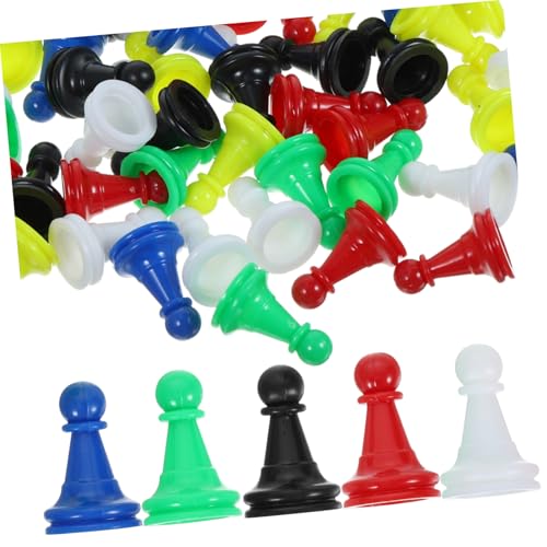 WEKAMOS 96 Stück Teiliges Buntes Kunststoff Spielsteine Spielfiguren für Brettspiele Geeignet als Schachfiguren für Vielseitige Spielkomponenten Farblich Sortierte Zufällige Farbe von WEKAMOS