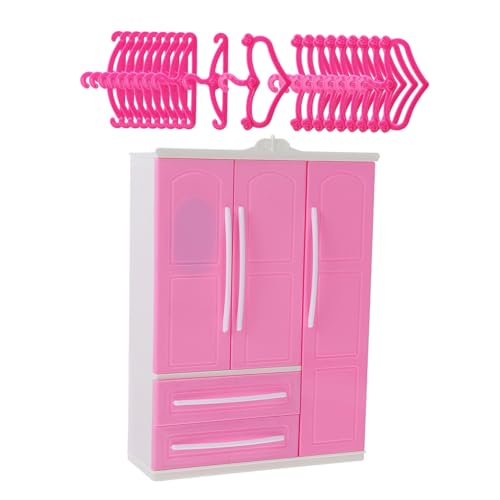 WEKAMOS Abs Puppen Kleiderschrank mit Teilen Miniatur Puppenschrank mit Einfache und Herzförmige Kleiderbügel Puppenhaus Möbel Zubehör für Puppenkleidung Organisation WEKAMOS Abs Puppen Kleiderschrank mit Teilen Miniatur Puppenschrank mit Einfache und Herzförmige Kleiderbügel Puppenhaus Möbel Zubehör für Puppenkleidung Organisation von WEKAMOS