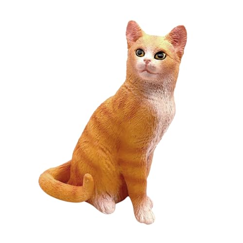 WEKAMOS Adorable Katze Figurine Tierornament aus Kunststoff Realistische Kätzchen Statue für Wohn und Arbeitszimmer Dekoration Kompaktes Desktop Ornament Langlebiges von WEKAMOS