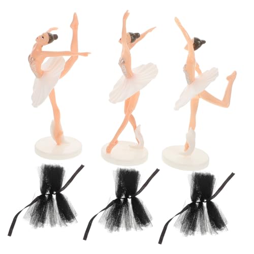 WEKAMOS Ballett Mädchen Cake Topper mit Figuren Weiße und Schwarze Tüllröcke Elegante Tortendeko für Geburtstag Mädchen Party Vielseitige Ballett Deko für Kuchen und Raumgestaltung von WEKAMOS