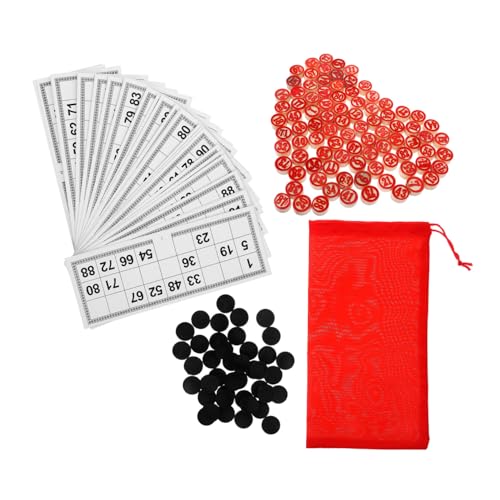 WEKAMOS Bingo Brettspiel aus Holz Kompaktes Tragbares Vintage Gesellschaftsspiel für Senioren und Familie Klassische Zahlenspiel Karten Langlebige Holzspielsteine Partyspiel von WEKAMOS