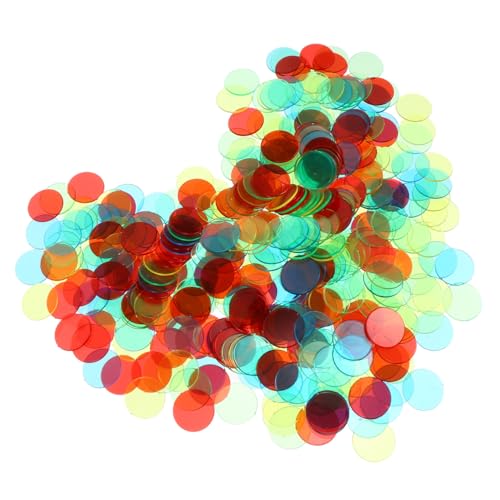 WEKAMOS Bingo Chips Kunststoff Zählchips Spielchips Runde Farbige Spielsteine für Lernspiel Bingo Zubehör Kunststoffspielchips Zufällige Farbe Zufällige Farbe von WEKAMOS