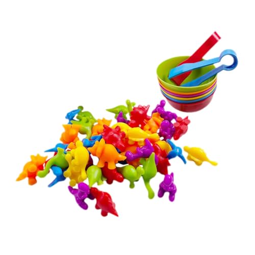 WEKAMOS Buntes Dinosaurier Zählspielzeug für Kleinkinder Jahre Kreatives Farb und Formsortierspiel Fördert Kognitive Fähigkeiten Feinmotorik und Frühkindliche Zufällige Zufällige Farbe von WEKAMOS