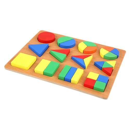 WEKAMOS Buntes Holzpuzzle mit Geometrischen Formen Montessori Lernspielzeug für Kleinkinder Fördert Beobachtung Geduld und Frühe Lernfähigkeiten von WEKAMOS