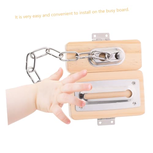 WEKAMOS Busy Board Holz Türschloss Lernspielzeug für Kleinkinder Pädagogisches Sensorikspielzeug Feinmotorik Koordination und Kreativität Naturfarben von WEKAMOS