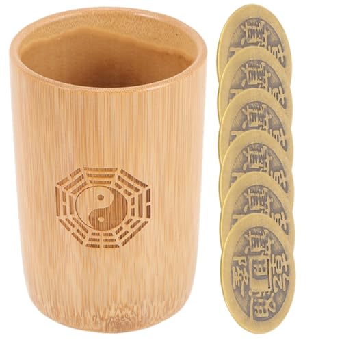WEKAMOS Chinesisches Bambusbehälter mit Kupfermünzen Handgefertigtes Divinationsspiel Robustes Bambusmaterial Traditionelle Feng Shui Glücksmünzen für Familienfeier und Tempelrituale WEKAMOS Chinesisches Bambusbehälter mit Kupfermünzen Handgefertigtes Divinationsspiel Robustes Bambusmaterial Traditionelle Feng Shui Glücksmünzen für Familienfeier und Tempelrituale von WEKAMOS