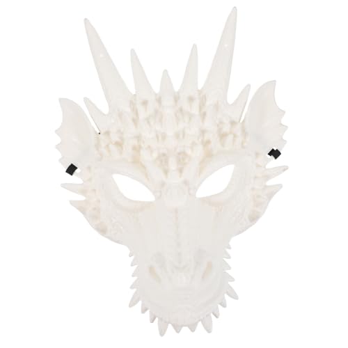 WEKAMOS Cosplay Vollgesichts Drachenmaske Weiß Halloween Party Kostüm Requisite Unisex Für Tanz Performance Karneval von WEKAMOS