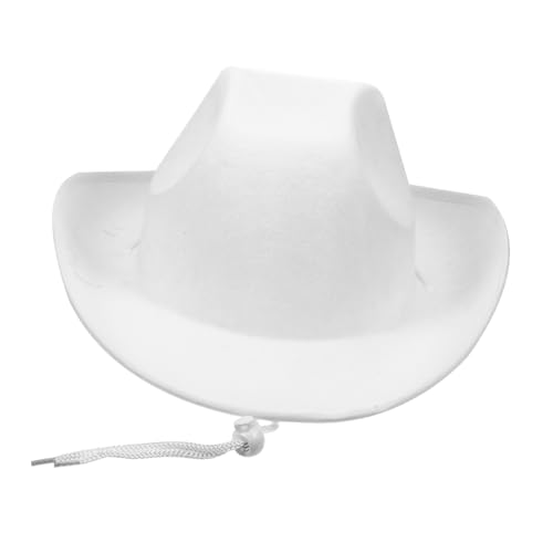 WEKAMOS Cowboy-hut Mini Cowboyhut Kostüm Kappe Vaquero Cowboyhut Männer Hut-cowboy Hüte Western Für Frauen Filzhut Aus Filz Gefühlt Weiß von WEKAMOS