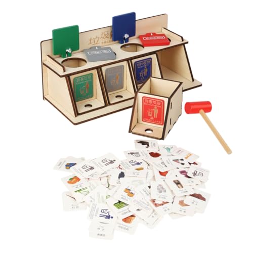 WEKAMOS DIY Holzspielzeug zur Mülltrennung Pädagogisches Lernspiel Trainiert Feinmotorik und Beobachtung Montessori Abfallsortierspiel für Vorschulkinder Fördert Analytisches Denken von WEKAMOS