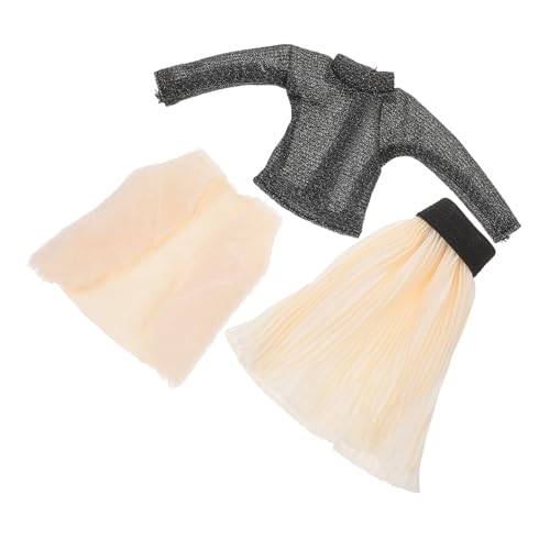 WEKAMOS Doll Clothes Set für Puppen Reusable Plüschkleidung mit Weste und Rock Kompaktes Puppenkleid Zubehör für Spiel und von WEKAMOS