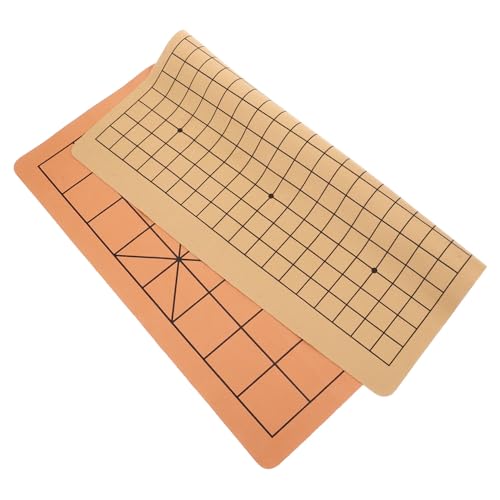 WEKAMOS Doppelseitiges Schachbrett Faltbar aus Kunstleder Vielseitiges Xiangqi und Go Brettspiel Leichte Glatte Oberfläche Schachbrett für Reise und Outdoor Schachspiel Accessoire von WEKAMOS