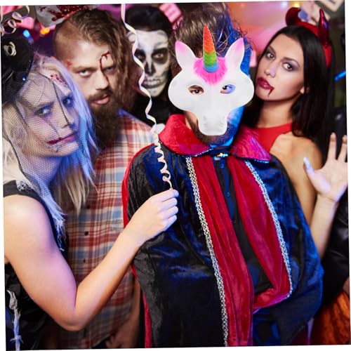 WEKAMOS Einhorn Maske aus Leichtem PU Schaum Bunte Halloween Maske für Erwachsene und Trendige Vintage Tierkopfmaske für Karneval Fasching Party und Kostümveranstaltungen von WEKAMOS