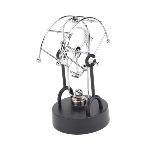 WEKAMOS Elektronisches Perpetuum Motion schreibtischspielzeug Silber Wissenschaftliches Desktop Ornament Kinetische Bürodekoration Geschenk für Physikfans von WEKAMOS
