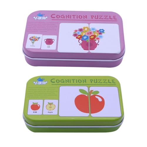 WEKAMOS Frühes Lernspielzeug für Kleinkinder Puzzle mit Früchten und Alltagsgegenständen Pädagogisches Memory Spiel Lernkarten für Eltern Junge Mädchen Interaktion von WEKAMOS
