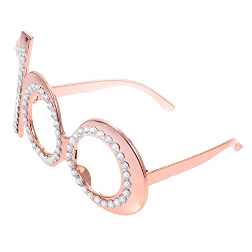 WEKAMOS Jahre Geburtstag Partybrille Kreative Foto-requisiten Roségold Dekorative Brillen Für Jubiläumsfeiern Und Festliche Anlässe von WEKAMOS