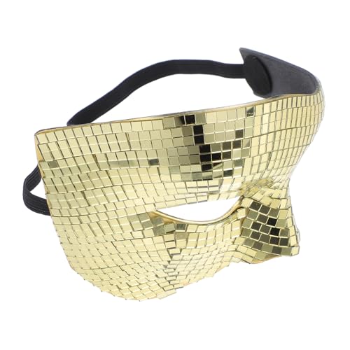 WEKAMOS Glänzende Spiegel Halbgesichtsmaske Funkelnde Disco Masquerade Ball Maske für Halloween Party Leicht Tragbar Reflektierende Gesichtsbedeckung für Damen und Herren von WEKAMOS
