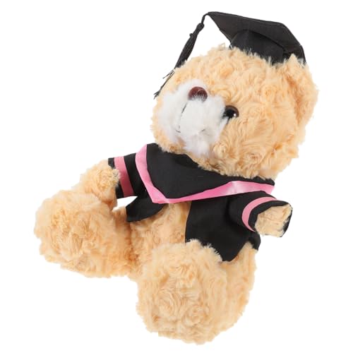 WEKAMOS Graduation Plush Bear Doll Weiches Baumwoll Kuscheltier mit Doktorhut Niedliches Cartoon Design für Absolventen Dekoratives Stofftier für Familie und Freunde von WEKAMOS