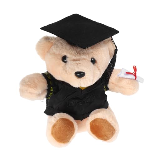 WEKAMOS Graduierte Doktorbär Puppe plüschbär süßes Graduierung Plüschtier Absolvent Stofftier Abschluss-Tierspielzeug Mini Stuffed Graduation Season Toy Diplom-Bär Polyester Black von WEKAMOS