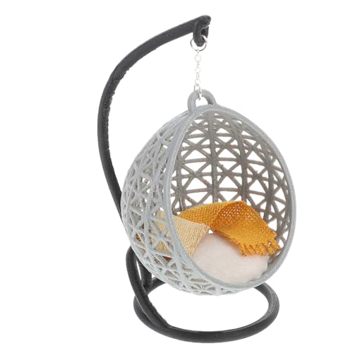 WEKAMOS Hängende Korbschmuckmodell hängesessel Dollhouse Chair Mini-Puppenschaukelstuhl Mini-Haus-DIY-Requisite Miniatur-Schaukelstuhlmodell Plastik von WEKAMOS