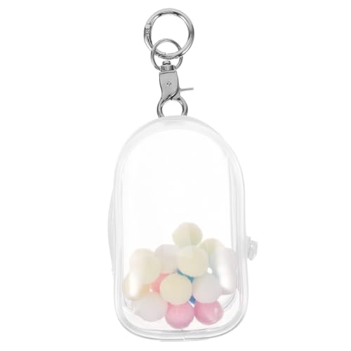 WEKAMOS Hängende Puppenaufbewahrungstasche aus Transparente Mini für Puppen Spielzeugaufbewahrung mit Pompom Ball und Hängeschnalle für Actionfiguren WEKAMOS Hängende Puppenaufbewahrungstasche aus Transparente Mini für Puppen Spielzeugaufbewahrung mit Pompom Ball und Hängeschnalle für Actionfiguren von WEKAMOS