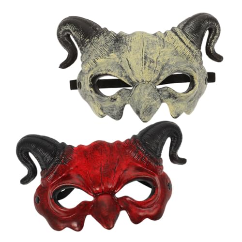 WEKAMOS Halbgesichts-teufelsmaske mit Hörnern Leichte Halloween-maske für Männer Gruseliges Karneval-cosplay Tragbar Halbe Gesichtsbedeckung für Kostüm Maskenbälle WEKAMOS Halbgesichts-teufelsmaske mit Hörnern Leichte Halloween-maske für Männer Gruseliges Karneval-cosplay Tragbar Halbe Gesichtsbedeckung für Kostüm Maskenbälle von WEKAMOS