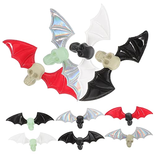WEKAMOS Halloween Bastelset Fledermausflügel DIY Zubehör Bat Wing für Kleidung Haare Schuhe Halloween Deko Leicht Tragbar mit Schädelverzierung Teiliges von WEKAMOS