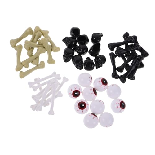 WEKAMOS Halloween Deko mit Realistischen Hohlen Blutgefäß-Augen Weißen Skelettknochen und Schwarzen Gruselige Party-deko für Halloween-Events und Bastelideen von WEKAMOS