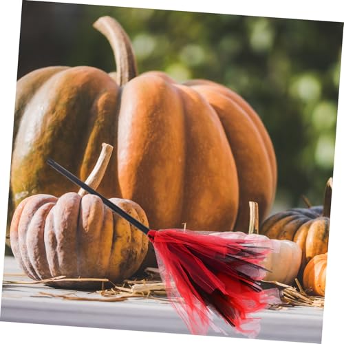 WEKAMOS Halloween Hexenbesen Cosplay Party Zubehör Abnehmbar Kunststoff Dekorationsbesen für Kostümparty und Verkleidung Schwarz Rot WEKAMOS Halloween Hexenbesen Cosplay Party Zubehör Abnehmbar Kunststoff Dekorationsbesen für Kostümparty und Verkleidung Schwarz Rot von WEKAMOS