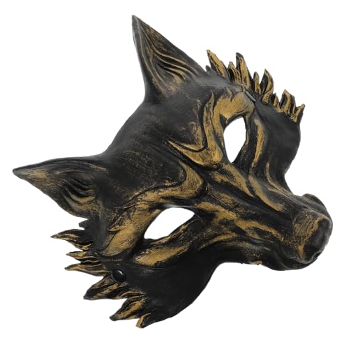 WEKAMOS Halloween PU Schaum Fuchsmaske Halbes Gesicht Realistische Tiermaske Cosplay Party Zubehör Schwarz Gold Zufällige Farbe von WEKAMOS