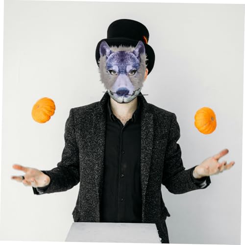 WEKAMOS Halloween Wolf Maske Halbgesicht aus Vliesstoff und Pe Gruseliges Tierkostüm Zubehör für Erwachsene für Halloween Karneval Cosplay Partys und Festlichkeiten von WEKAMOS
