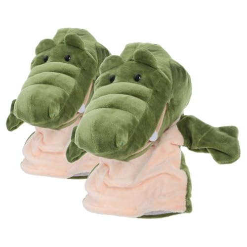 WEKAMOS Handpuppenspielzeug Für Kinderhandschuhpuppe Vor, Spiel Zu Kindertierpuppe Tierische Handpuppe Fingerpuppen Puppe Mit Beweglichem Mund Plüsch Green von WEKAMOS