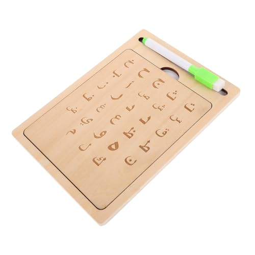 WEKAMOS Holz Arabisch Alphabet Nachverfolgungsbrett Schreibtafel für Montessori Lernhilfe zum Schreiben Zeichnen und Puzzeln Robustes Holzspielzeug zur Sprachförderung und von WEKAMOS