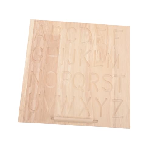 WEKAMOS Holz Buchstaben Übungsbrett Doppelseitig Alphabet Schreibtafel Montessori Lernspielzeug mit Stift für Kleinkinder Feinmotorik Vorschule von WEKAMOS