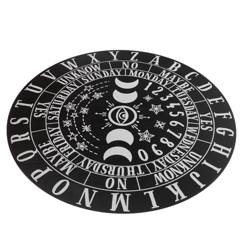 WEKAMOS Holz Divinationsbrett aus Hochwertigem Kiefernholz Graviertes Wicca Altar Zubehör Vintage Muster Leicht und Kompakt für Pendulum Answer Board und Dekoratives Meditationsobjekt von WEKAMOS