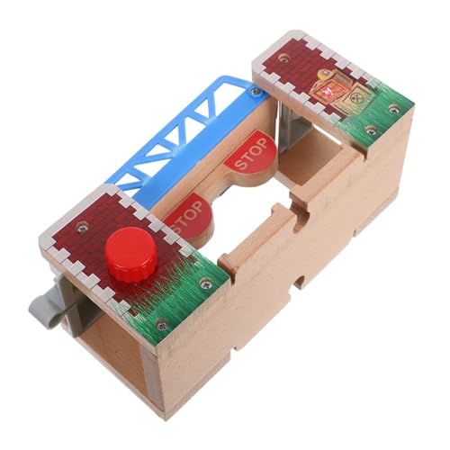 WEKAMOS Holz Eisenbahnbrücke für Bahngleise Interaktives mit Manuellem Betrieb Fördert Kreativität und Feinmotorik für Zubehör für Holzschienen von WEKAMOS