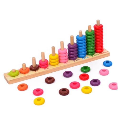 WEKAMOS Holz Mathe Lernspielzeug für Großes Additions und Subtraktionsset Pädagogisches Rechenspielzeug zur Frühkindlichen Geeignet für Jungen und Mädchen von WEKAMOS
