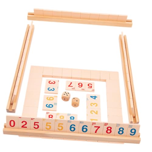 WEKAMOS Holz Shut The Box Würfelspiel Reise Brettspiel für Erwachsene und Lernspielzeug zur Mathematikförderung Party und Familienspiel Schnelles Additionsspiel von WEKAMOS