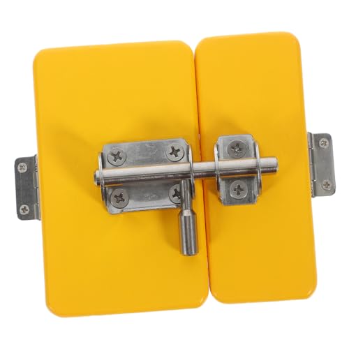 WEKAMOS Holz Türschloss Busy Board Gelb Handpoliert Fördert Feinmotorik Hand Auge Koordination und Kreativität Langlebiges Montessori für Kleinkinder von WEKAMOS