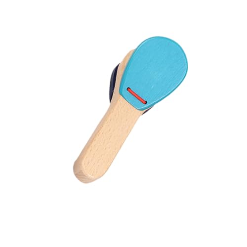 WEKAMOS Holzklapper mit Langem Griff Pädagogisches Percussion Instrument Leichtes Musikspielzeug in Blau Fördert Rhythmusgefühl und Musikalische Entwicklung Ab Geburt von WEKAMOS