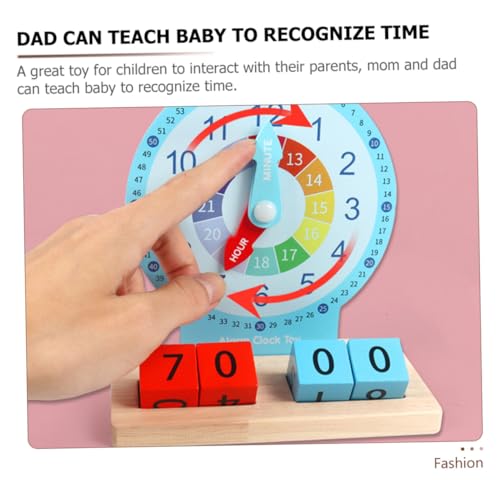 WEKAMOS Holzlernspielzeug Uhr Lernuhr Zeitverständnis Montessori für Kleinkinder Kindergarten Vorschule Spielerische Zeitreglung und Zahlenlernen von WEKAMOS